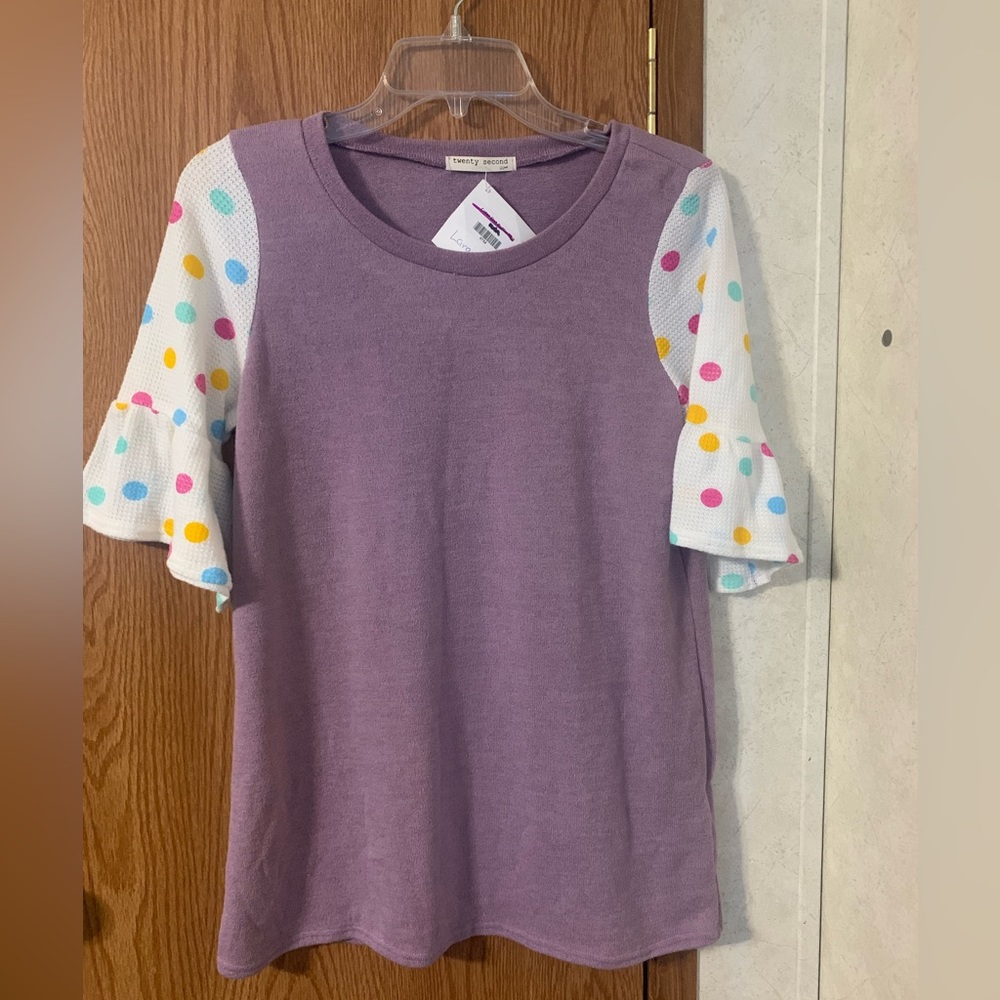 Polka Dot Sleeves Top